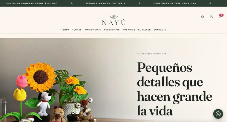 Tienda online de NAYÚ: flores tejidas y amigurumis